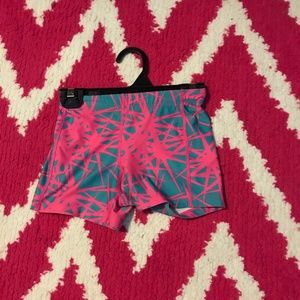 girls pink and blue active shorts